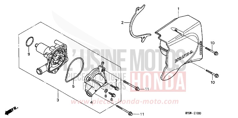 WASSERPUMPE von CB1300 Super Bold'or ABS PROCYON RED METALLIC (R203) von 1997